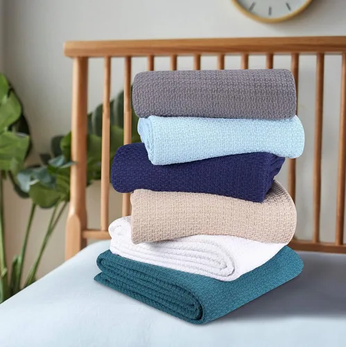 Miniatura 5 de Elvana Home Montgomerry - Manta para cama de 100 % algodón Gris claro