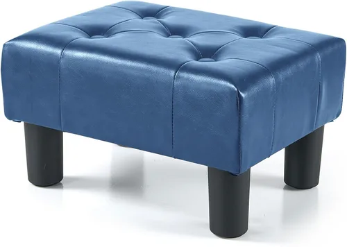 Miniatura 22 de BRIAN & DANY Taburete pequeño para pies, taburetes de lino con patas, reposapiés pequeño estable para sala de estar, beige