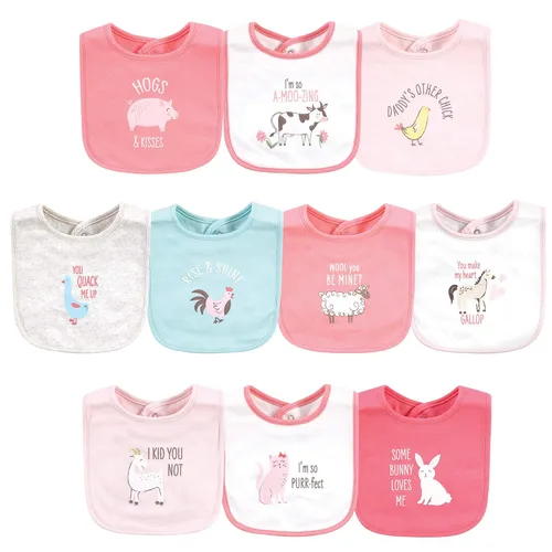 Miniatura 26 de Hudson - Babero unisex de algodón para bebé, baberos de algodón, talla única , Cactus rosa