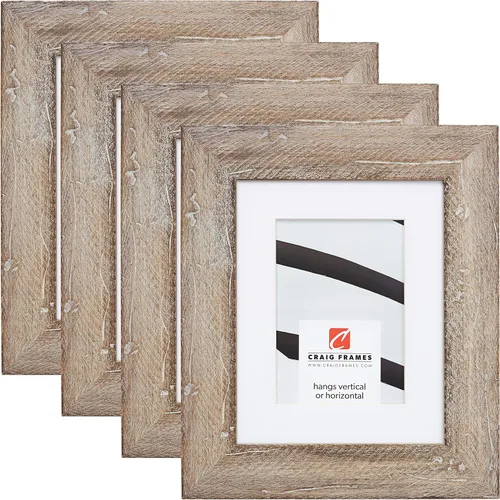 Miniatura 7 de Craig Frames Hatteras, portarretratos de 5 x 7 pulgadas con paspartú para mostrar una foto de 4 x 6 pulgadas, madera de playa rústica bohemia