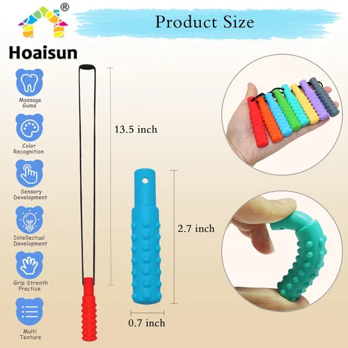 Miniatura 4 de Collares sensoriales masticables para niños y niñas, paquete de 8 collares masticables para niños sensoriales con autismo, TDAH, SPD, mordeduras