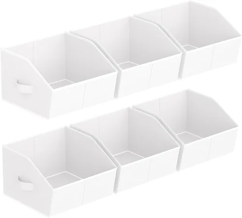 Miniatura 12 de Homsorout Organizador trapezoidal para armario, cestas grandes para organizar, caja de almacenamiento de tela para estantes, cubos de almacenamiento
