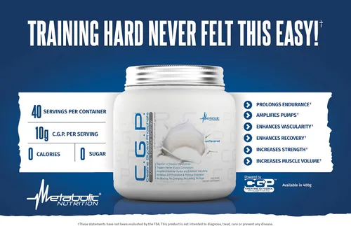 Miniatura 6 de Metabolic Nutrition CGP - Polvo de monohidrato de creatina 100% micronizada con fosfato de glicerol, ALA y electrolitos, suplemento de entrenamiento