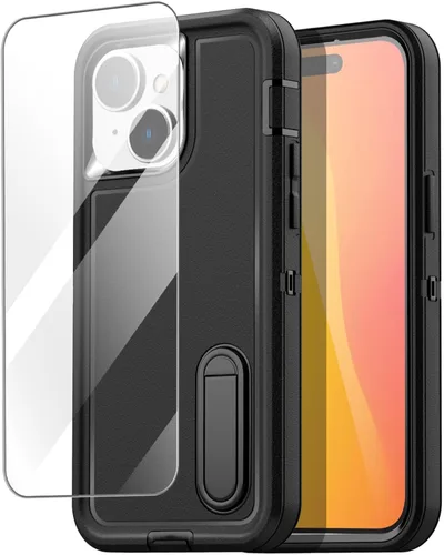 Miniatura 9 de AICase Funda transparente compatible con iPhone 15 (6.1 pulgadas), resistente protección contra caídas, cuerpo completo, a prueba de golpes, a