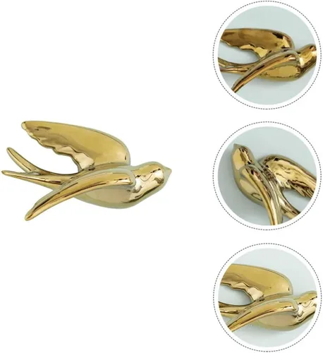 Miniatura 4 de BESPORTBLE 1 estatua de pájaro para colgar en la pared, decoración de pared de cerámica, adorno de estilo nórdico para decoración, diseño de ahorro