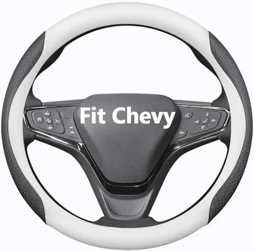 Miniatura 7 de HAOTULE Funda de cuero de napa delgada y elegante para volante, para la conversión interior de la cubierta del volante de Chevrolet (negro)