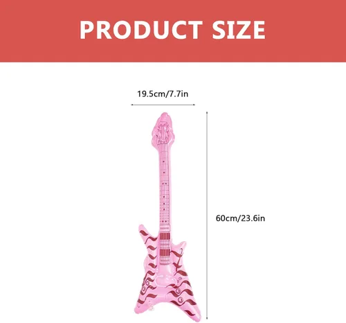 Miniatura 2 de Estrella de rock inflable de los años 80 y 90 decoraciones de fiesta inflables bajo eléctrico instrumentos musicales accesorios de guitarra inflable