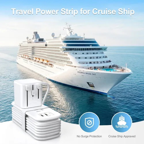 Miniatura 6 de VYLEE Adaptador de viaje universal con cable de extensión de 6 pies, adaptador de corriente internacional para Europa, Reino Unido, EE. UU.