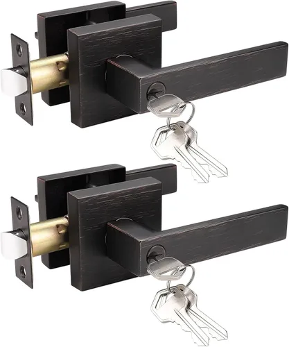 Miniatura 16 de Probrico - Paquete de 6 manijas de puerta para entrada de dormitorio interior, perillas de puerta con cerradura de una llave, entrada con llaves