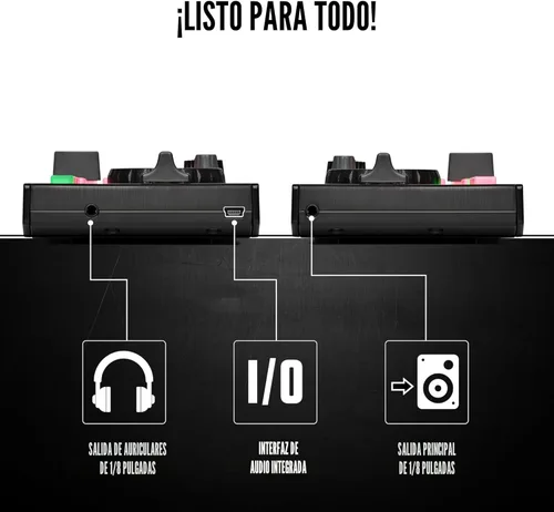 Miniatura 3 de Numark DJ2GO2 Touch - Controlador USB compacto de 2 platos para Serato DJ con mezclador/crossfader, interfaz de audio y rueda de selección