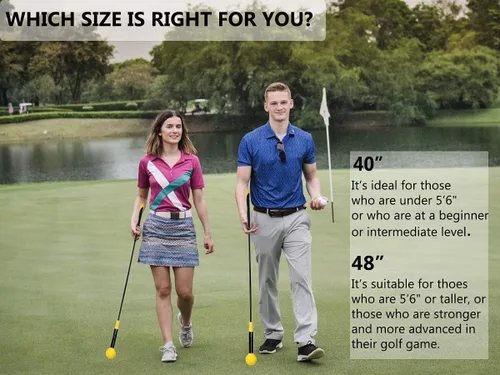 Miniatura 6 de Entrenador de swing de golf de 48 pulgadas/40 pulgadas, palo de calentamiento para fuerza, flexibilidad, entrenamiento de tempo, ayuda de práctica