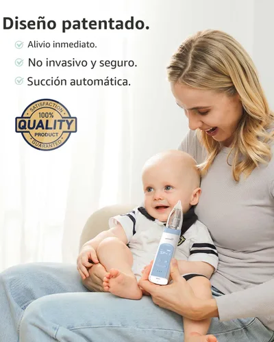 Miniatura 4 de GROWNSY Aspirador nasal para bebé, aspirador eléctrico de nariz para bebé, chupón de nariz para bebé, limpiador automático de nariz con 3 puntas