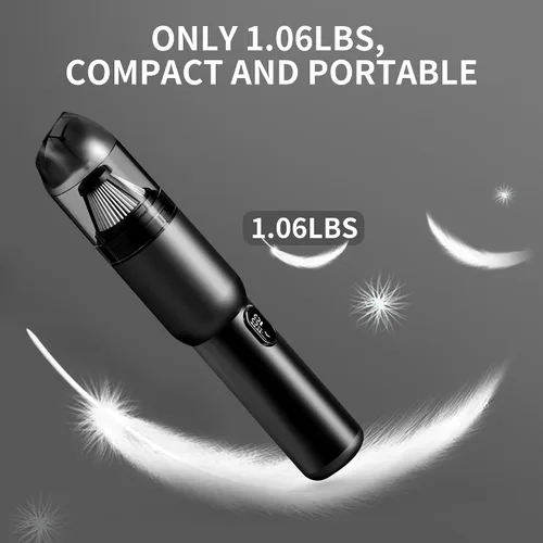 Miniatura 3 de Aspiradora de mano para automóvil, inalámbrica portátil de 20 KPA, potente succión con luz LED, inflador de aire 2 en 1, mini recargable de bajo