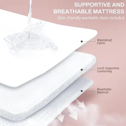 Miniatura 8 de Moisés eléctrico para bebé con movimiento mecedor, 3 en 1, para recién nacido con 5 alturas ajustables, cama automática para niño/niño, rosa