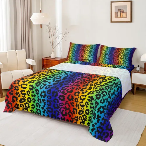 Miniatura 10 de Juego de sábanas abstractas de piel de guepardo, tamaño individual, decoración de lujo para habitación de niños, niñas y mujeres, juego de ropa