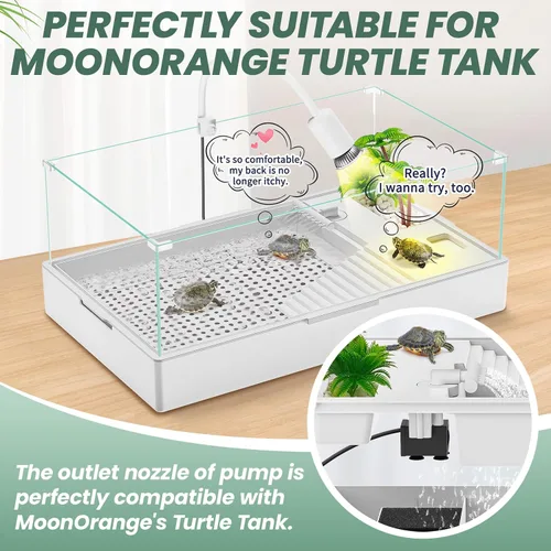 Miniatura 4 de Moonorange Mini bomba de agua sumergible, bomba de agua ultra silenciosa, 300 l/h, para tanque de tortuga, fuentes, acuarios (5 W, 79 GPH)