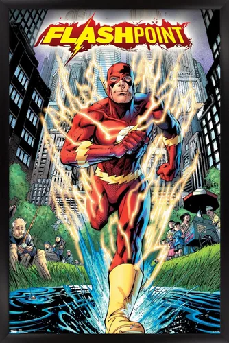 Miniatura 9 de Trends International DC Comics-The Flash-Flashpoint - Póster de pared, 14.725 x 22.375 pulgadas, versión enmarcada de madera de granero