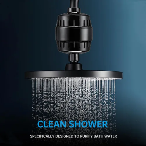 Miniatura 6 de Filtro de ducha universal de 20 etapas con filtro de agua reemplazable, cabezal de filtro de ducha de baño para agua dura, eliminación de cloro