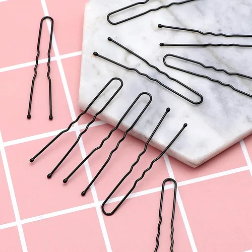 Miniatura 3 de AIEX Kit de 50 horquillas en forma de U, pinzas para el cabello de sujeción segura para mujeres y niñas y peluquería (negro)