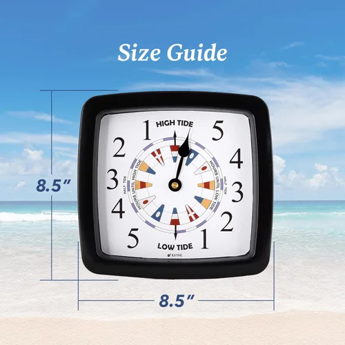 Miniatura 3 de JUSTIME Reloj de marea atlántica de 8.5 pulgadas para la costa este, reloj de marea baja marea alta con caja de plástico resistente al agua