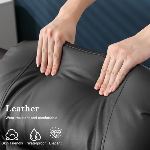 Miniatura 9 de Sofá biplaza reclinable manual de 110 pulgadas, sillón reclinable de 4 asientos con consola, mesa plegable y salidas integradas, sofá reclinable