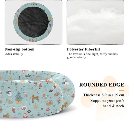 Miniatura 5 de Wudan Pet Cat Beds Relieve Stress Fluffy Puppy Beds for Small Size Pets Supplies M Christmas Decor