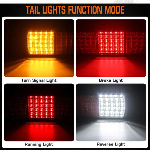 Miniatura 4 de LINKITOM Barra de luz trasera de camión de 75 LED, súper brillante de 12 V, luz trasera de freno de señal de giro para camión, barco, motos