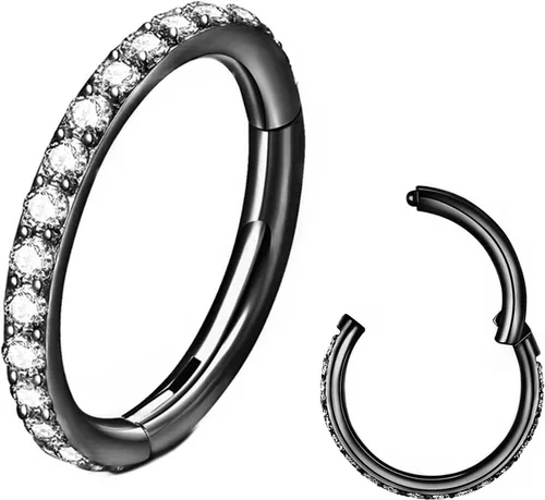 Aretes de acero quirúrgico 316L con circonia cúbica transparente, para cartílago, concha, hélix, rook, tragus, lóbulo, piercing para el cuerpo,