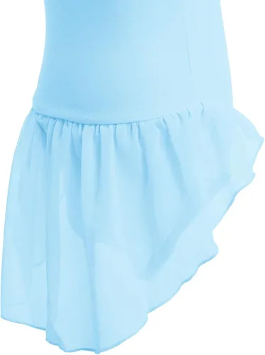 Miniatura 5 de OBEEII Vestido de ballet de manga corta para niña y niña con falda alta y falda de leotardo bailarina de gimnasia