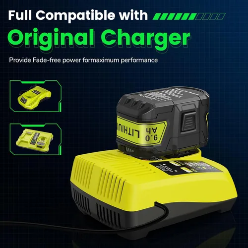 Miniatura 7 de 9.0Ah 18V P109 P108 P102 Reemplazo para batería Ryobi 18V P103 P104 P105 P107 P106 18Volt ONE+ batería de iones de litio inalámbrica, paquete de 2