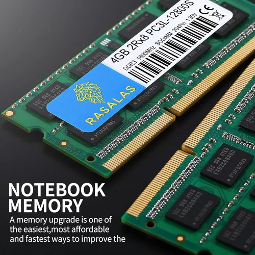 Miniatura 2 de 8 GB (2 x 4 GB) PC3L-12800S DDR3L 1600MHz 4GB RAM DDR3L PC3L-12800S 1600MHZ SODIMM 2Rx8 1.35V 204Pin CL11 Rasalas Kit de memoria para computadora