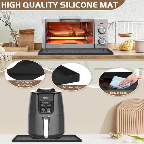 Miniatura 3 de Alfombrilla de silicona resistente al calor para freidora de aire, 18 x 15 x 0.5 pulgadas, perfecta para Ninja, Cosori, Chefman y la mayoría