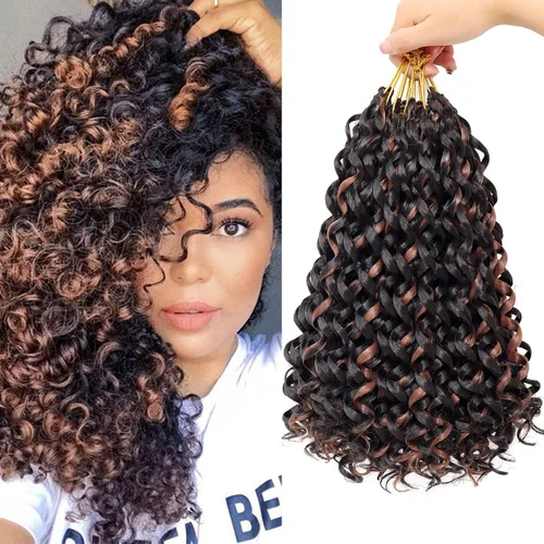 Miniatura 33 de 7 paquetes de cabello rizado de ganchillo GoGo de 6 pulgadas, pelo corto, para mujeres, rizos de playa, trenzas de ganchillo de torsión profunda