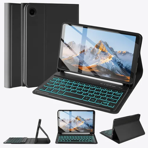 Miniatura 10 de SOPPY Funda de teclado retroiluminada para Samsung Galaxy Tab S6 Lite de 10.4 pulgadas 2022/2020(SM-P610/P613/P615/P619), funda de teclado delgada