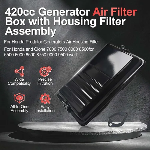 Miniatura 5 de Caja de filtro de aire para generador de 420 cc, conjunto de cubierta para filtro de aire Honda GX390 GX240 GX270 GX340 para 5500 6000 6500 8750