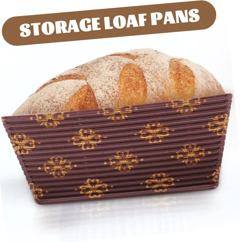 Miniatura 4 de HOMSFOU Bandeja de pastel corrugado, mini pan, papel de regalo de Navidad, pan, pan, pan, sartenes, rectángulo, tazas decorativas, papel de embalaje