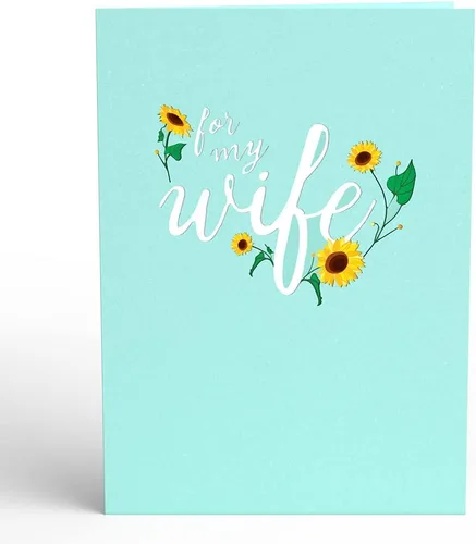 Miniatura 3 de Lovepop Tarjeta desplegable diaria para ella y él – Tarjetas de felicitación 3D para niños, niñas, hombres y mujeres – Para mi esposa girasol