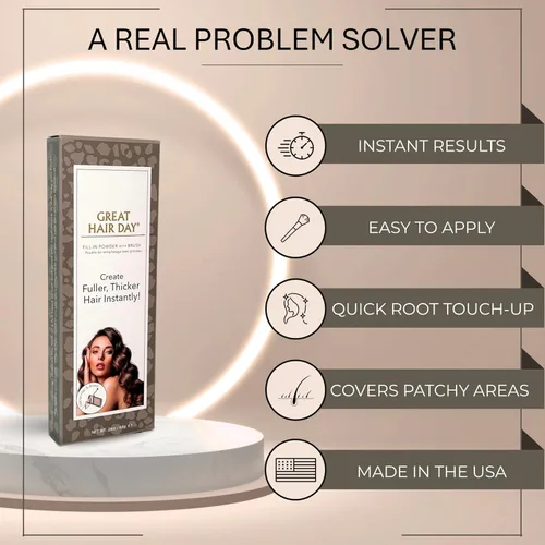 Miniatura 5 de Joan Rivers Great Hair Day Polvo de Retoque de Raíz – Polvo Rellenador para Cabello de Aspecto más Grueso y Abundante (Rubio Ceniza)