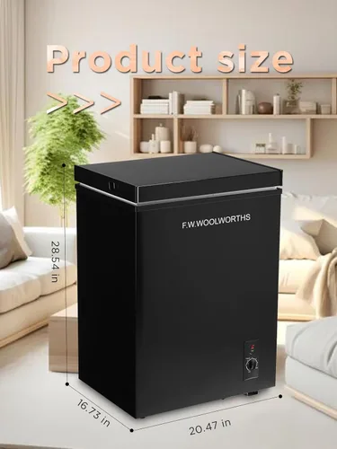 Miniatura 2 de F.W.WOOLWORTHS Congelador de pecho de 3.5 pies cúbicos con cesta extraíble, termostato ajustable 7 para congelador profundo, congelador compacto
