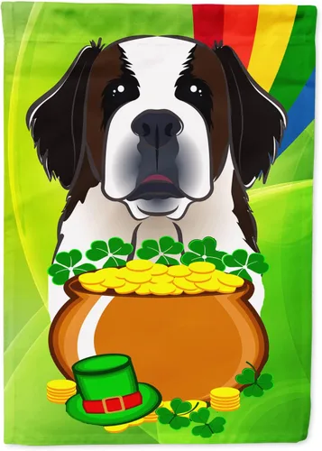 Miniatura 37 de Caroline's Treasures BB1963GF Bandera de Bulldog Inglés para el Día de San Patricio para el jardín, bandera decorativa para patio exterior, patio
