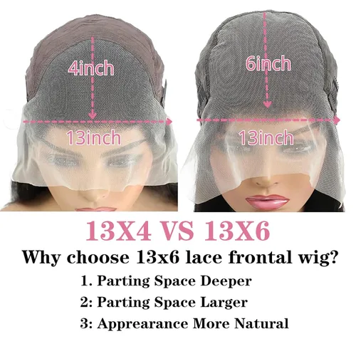 Miniatura 4 de Luminary Pelucas de cabello humano ondulado con encaje frontal transparente HD de 13 x 6 pulgadas, pelucas de cabello humano con encaje frontal