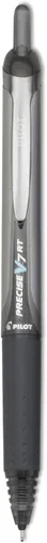PILOT Precise V7 RT - Bolígrafos de bola de tinta líquida recargables y retráctiles, punta fina (0.7 mm), tinta negra, paquete de 12 - Ideal para la