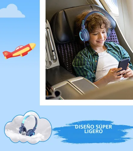 Miniatura 5 de Bywulanda Auriculares USB Tipo C Mejorados para Niños para la Escuela, Volumen Seguro Limitado de 94dB, Sonido Estéreo HD, Auriculares Plegables