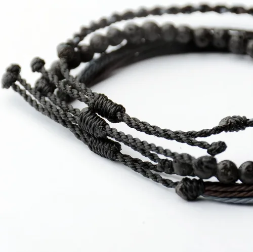 Miniatura 6 de Pulsera curativa hecha a mano con cuentas de piedra natural, regalo para hombres, pulsera de cuerda ajustable