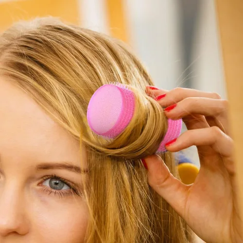 Miniatura 5 de Rodillo de pelo para flequillo, 12 unidades, rizadores de esponja para el cabello, autoagarre para mujeres y niñas