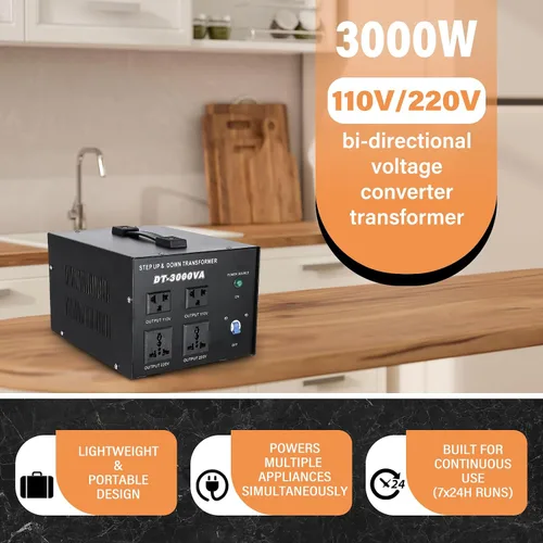 Miniatura 6 de YaeCCC Transformador de voltaje 3000VA Convertidor de potencia 110V/220V Convertidor AC-AC 3000VA