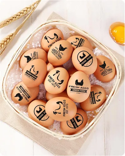 Miniatura 6 de Sellos de huevos personalizados para huevos frescos, sello personalizado de huevo de pollo con nombre del logotipo, sello de huevo personalizado