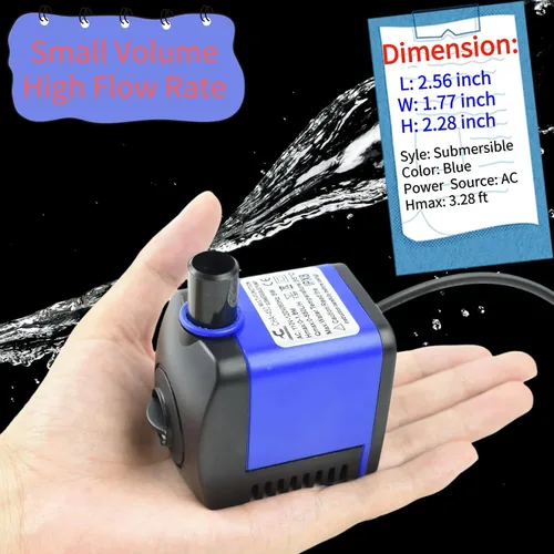 Miniatura 2 de Conquerall CHA-450 140GPH 550L/H AC 110V Bomba sumergible 8W para peceras, características de agua, estanques, acuarios, fuentes, estatuas, fuentes