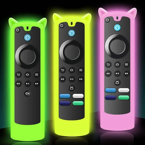 Miniatura 13 de Paquete de 2 fundas protectoras para control remoto, funda de silicona para control remoto que brilla en la oscuridad con cordón
