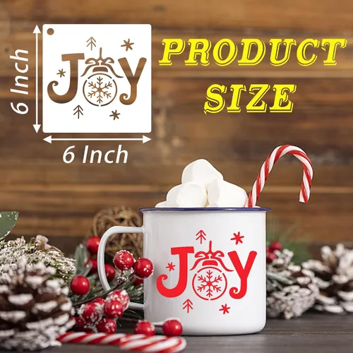 Miniatura 2 de 80 plantillas de Navidad de 6 x 6 pulgadas para pintar sobre madera, adornos reutilizables de Feliz Navidad, copos de nieve, plantillas